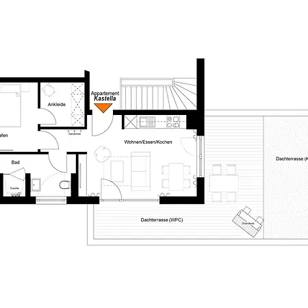 Kastella - Mit Dachterrasse Fuer Bis Zu 4 Personen Apartmán *